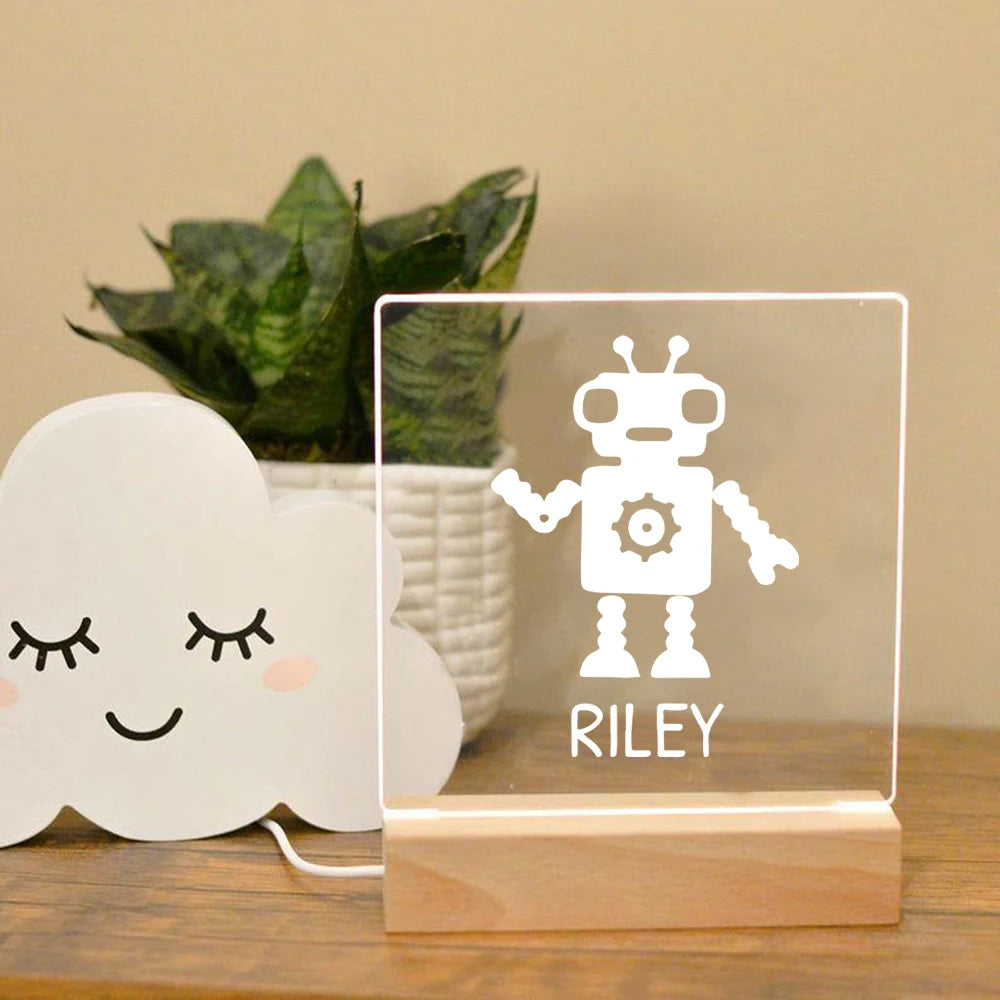 Drop Shipping Personalized Nightlight USB LED Customized Name 3D Lamp  Decoration Bedroom Toys Birthday For Baby Children Gift