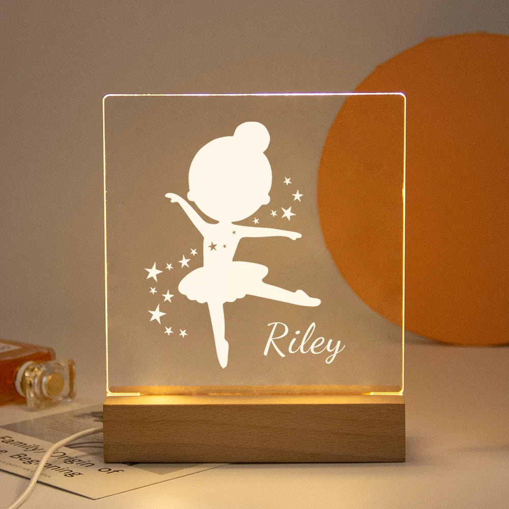 Drop Shipping Personalized Nightlight USB LED Customized Name 3D Lamp  Decoration Bedroom Toys Birthday For Baby Children Gift