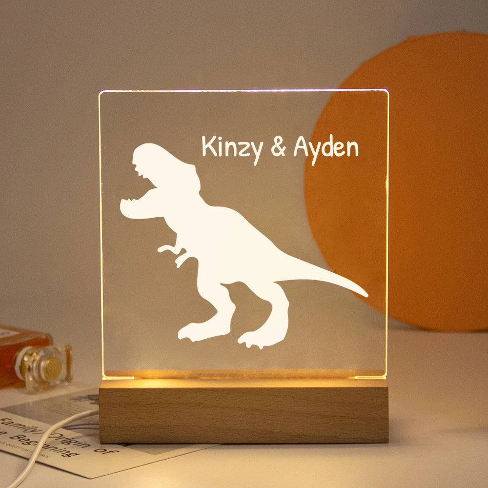 Drop Shipping Personalized Nightlight USB LED Customized Name 3D Lamp  Decoration Bedroom Toys Birthday For Baby Children Gift