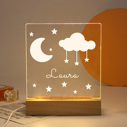 Drop Shipping Personalized Nightlight USB LED Customized Name 3D Lamp  Decoration Bedroom Toys Birthday For Baby Children Gift