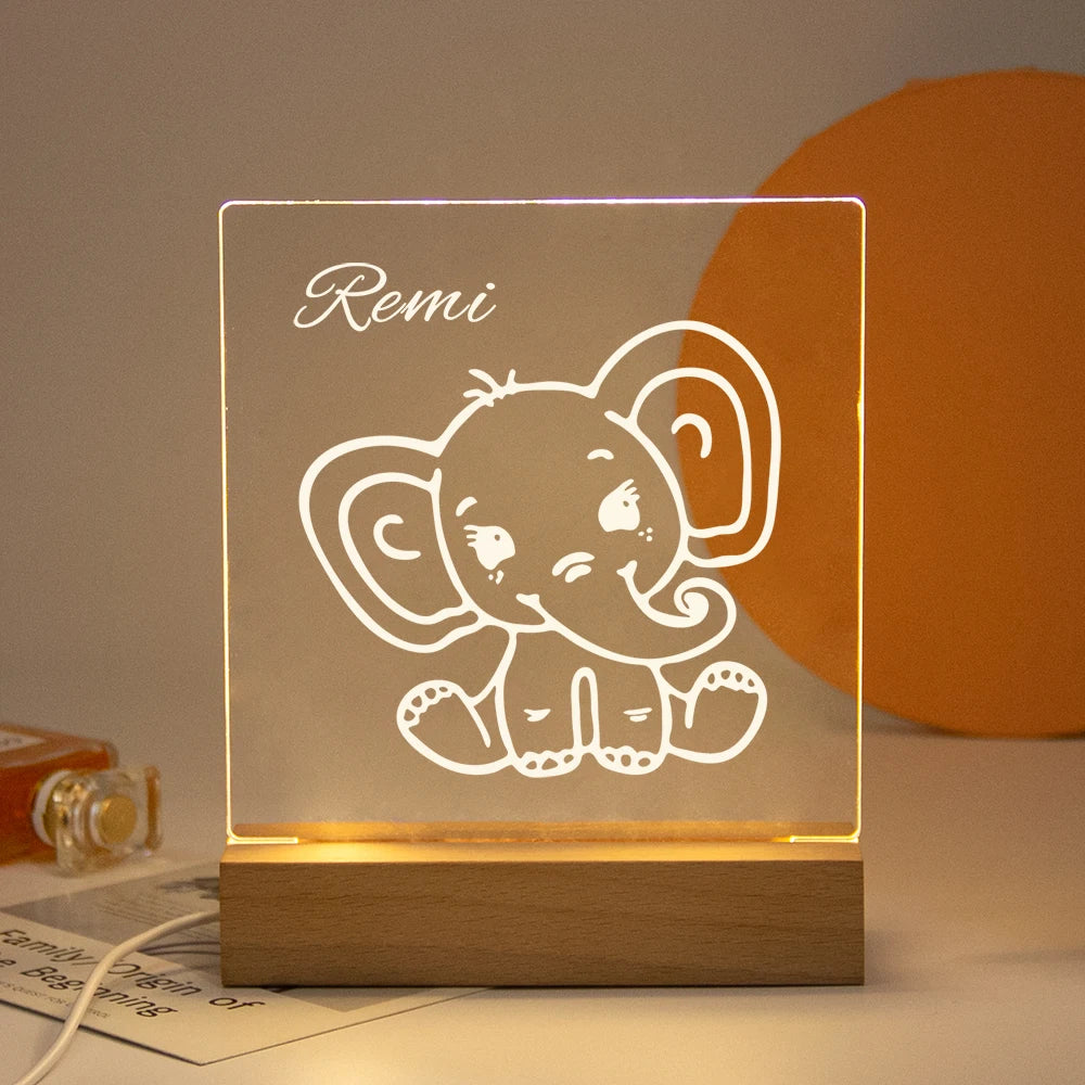 Drop Shipping Personalized Nightlight USB LED Customized Name 3D Lamp  Decoration Bedroom Toys Birthday For Baby Children Gift