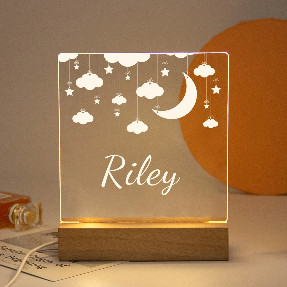 Drop Shipping Personalized Nightlight USB LED Customized Name 3D Lamp  Decoration Bedroom Toys Birthday For Baby Children Gift