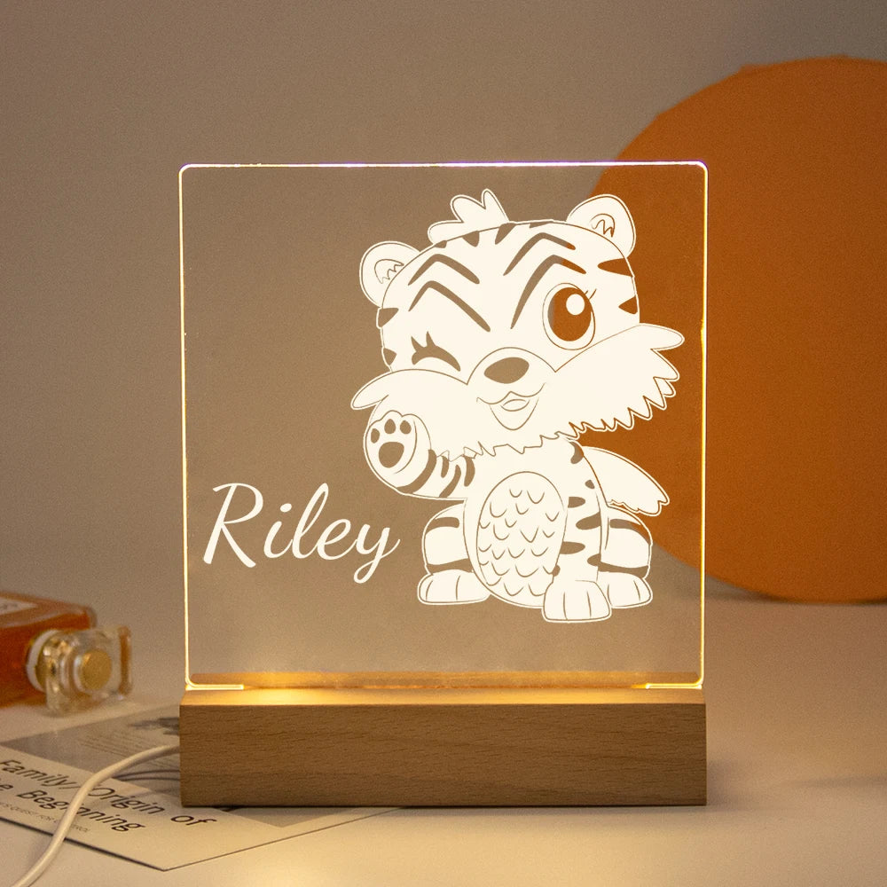 Drop Shipping Personalized Nightlight USB LED Customized Name 3D Lamp  Decoration Bedroom Toys Birthday For Baby Children Gift