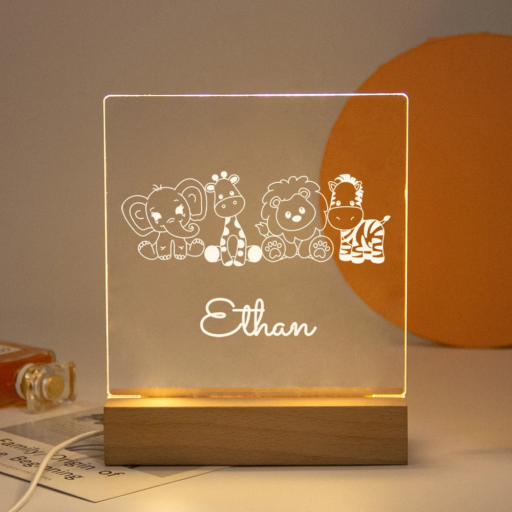 Drop Shipping Personalized Nightlight USB LED Customized Name 3D Lamp  Decoration Bedroom Toys Birthday For Baby Children Gift